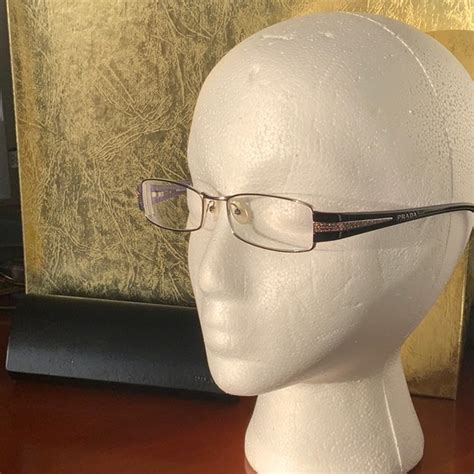 older small prada eyeglass frame silver with balck arms|PRADA Eyeglass Frames for Sale .